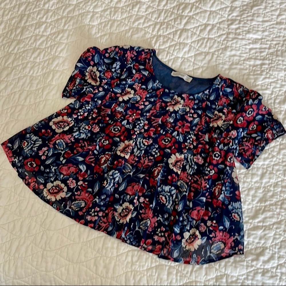 Girls Abercrombie Floral Top Size 14